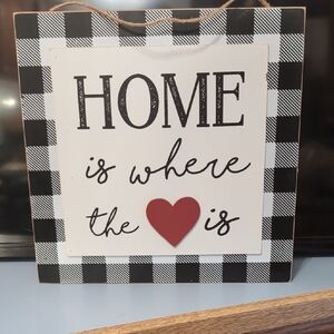 Plaid Home Decor Sign with Heart